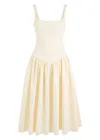 De La Vali Lola Satin Midi Dress In Ivory