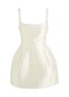 De La Vali Lola Satin-twill Mini Dress In Ivory
