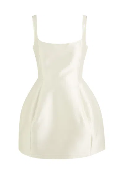 De La Vali Lola Satin-twill Mini Dress In Gray