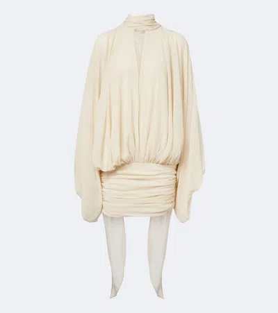 De La Vali Maite Chiffon Minidress In White