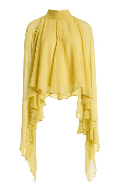 De La Vali Mia Chiffon Top In Yellow