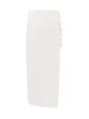 De La Vali Side Lace-up Midi Skirt In White