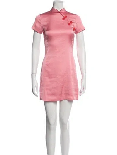 Pre-owned De La Vali Mini Dress In Pink/red