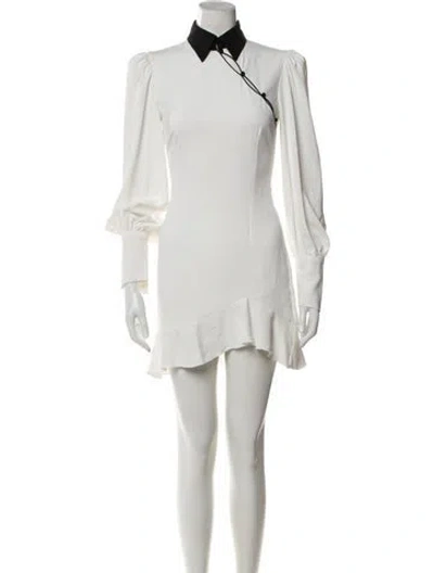 Pre-owned De La Vali Mini Dress In White
