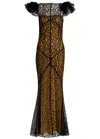 De La Vali Nephele Lace High-neck Maxi Dress In Multi