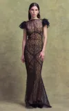 De La Vali Nephele Lace Maxi Dress In Black