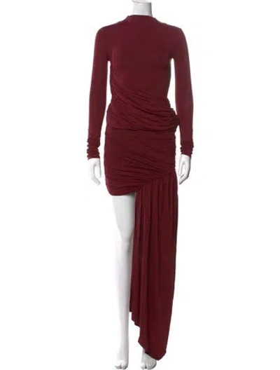 Pre-owned De La Vali Nylon Mini Dress In Burgundy