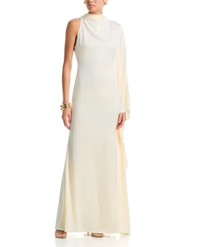 De La Vali Odaluna One Sleeve Column Dress In Neutral