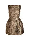 De La Vali Pampero Leopard-print Satin-twill Mini Dress In Brown