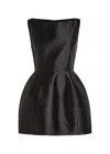De La Vali Pampero Taffeta Mini Dress In Black