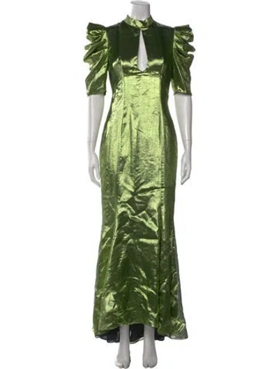 Pre-owned De La Vali Printed Long Dress