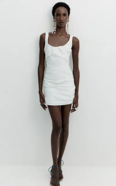 De La Vali Rosavelle Cotton-blend Mini Dress In Ivory