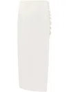 De La Vali Side Lace-up Midi Skirt In Weiss