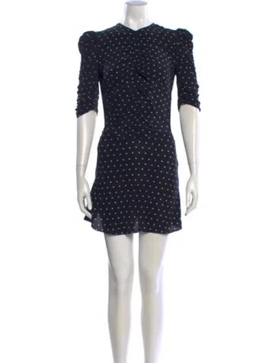 Pre-owned De La Vali Silk Mini Dress In Blue