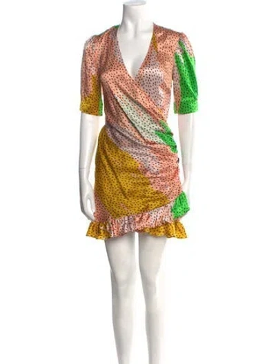 Pre-owned De La Vali Silk Mini Dress In Pink