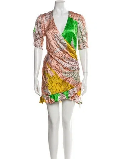 Pre-owned De La Vali Silk Mini Dress W/ Tags In Pink