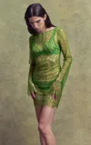 De La Vali Sithon Lace Mini Dress In Green
