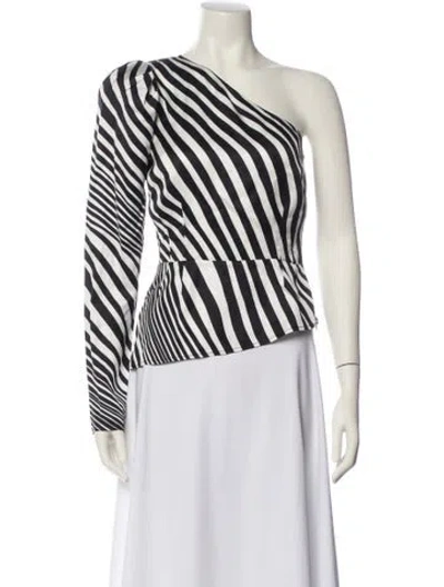 Pre-owned De La Vali Striped One-shoulder Top In Multi