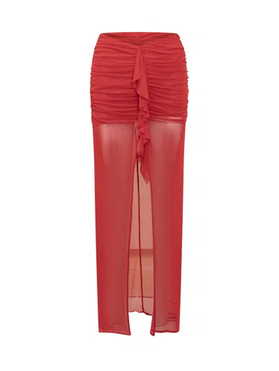 De La Vali Tiramisu Mini Skirt In Red