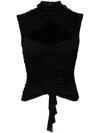 De La Vali Tiramisu Ruched Top In Black