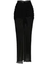 De La Vali Tiramisu Semi-sheer Skirt In Black