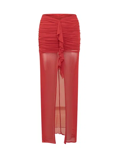 De La Vali Tiramisu Skirt In Red