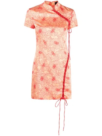 De La Vali Mini Dress In Orange