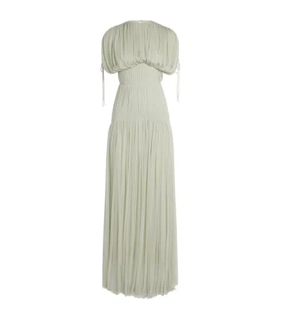 De La Vali Tulle Pleated Nymera Maxi Dress In Multi