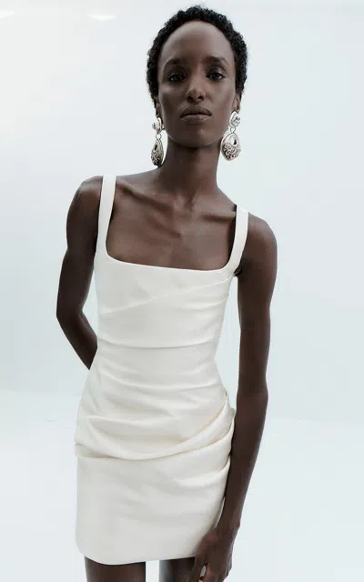 De La Vali Vera Corseted Mini Dress In Ivory