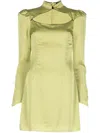 De La Vali De La Vail Vinyl Mini Green Dress In Green