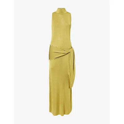 De La Vali Womens Pear Abril Turtleneck Knitted Maxi Dress