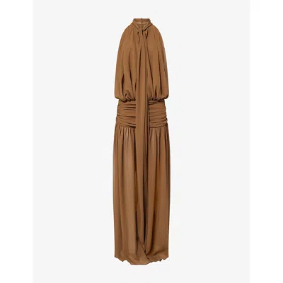 De La Vali Womens  Cruz Chiffon Woven Maxi Dress In Brown