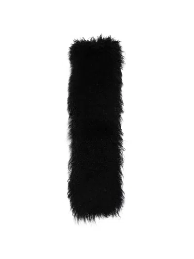 De La Vali Zeraphine Mongolian Fur Scarf In Black