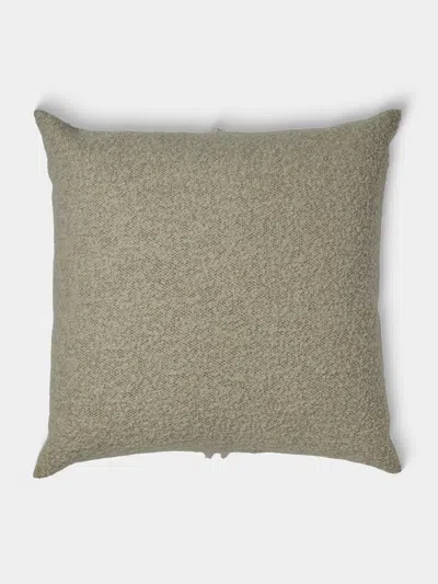 De Le Cuona Attenborough Wool And Linen Zip-detail Cushion (21.5in/55cm) In Gray