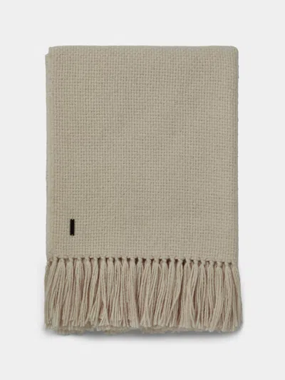 De Le Cuona Baby Alpaca Fringed Throw (78.5in/2m) In Brown