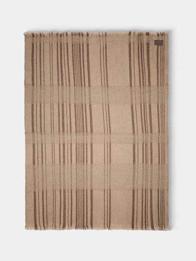 De Le Cuona Herder Wool Throw (78.5in/2m) In Brown