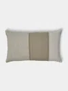 De Le Cuona Painted Linen Cushion (23.5in/60cm) In Gray