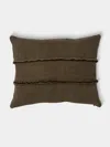 De Le Cuona Salopette Linen Fringed-panel Cushion (19.5in/50cm) In Brown