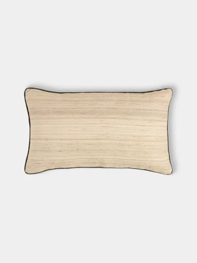 De Le Cuona Wild Silk Cushion (23.5in/60cm) In Neutral