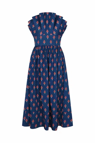 De Loreta Abanico Dress In Cebada In Multi