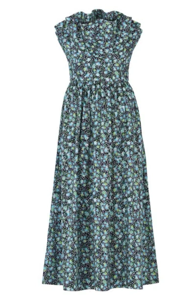 De Loreta Abanico Pleated Strapless Fit & Flare Dress In Multi