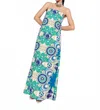De Loreta Aloe Strapless Maxi Dress In Lunada Print In Multi