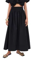 De Loreta Ariadna A-line Cotton Midi Skirt In Black