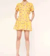 De Loreta Begonia Print Thalia Dress In Yellow In Yellow