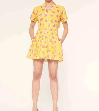 De Loreta Begonia Print Thalia Dress In Yellow