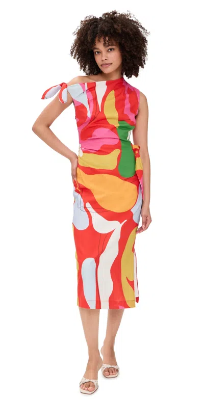 De Loreta Cleo Dress Hojas Pink