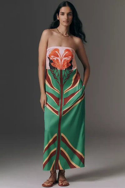 De Loreta Cotton Aloe Midi Dress In Green