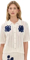 De Loreta Guatemala Cardigan White Knit