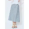De Loreta Jutiapa Panelled A-line Cotton Midi Skirt In Blue