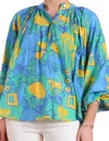 De Loreta Kaia Blouse In Rito Verde In Multi